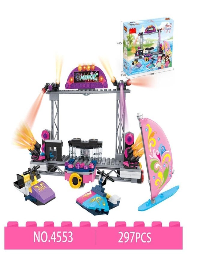 CIRBOX 297 PCS Girls Building Blocks Play Set - Creative Intelligence Brick Toys for Kids | Water Party Theme DIY Assemble Construction Kit for Girls Age 6 - Image 2